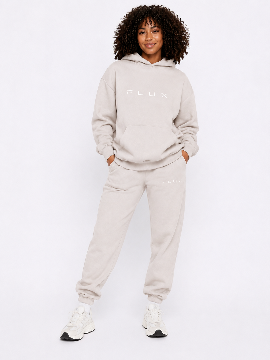 FLUX Essential Tracksuit — Stone view 1